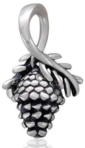 Charm/Anhänger aus 925er Sterlingsilber, Motiv: Tannenzapfen, für Pandora-Charm-Armbänder