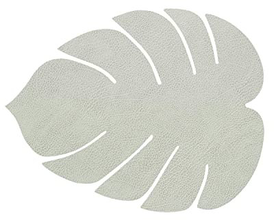 Lind DNA Tischset Monstera Recyceltes Leder Hippo Olive Grün, Maße: 42cm x 35cm, 989950