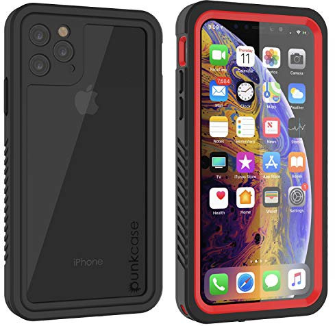 PunkCase iPhone 11 Pro Waterproof Case - [Extreme Series] Slim Fit / IP68 Certified/Shockproof/Snowproof/Dirtproof - Designed for Apple iPhone 11 Pro [Red] (2020)