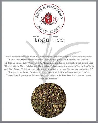 Lerbs & Hagedorn, Kräutertee Yoga–Tee | Zimtnote Schärfe 1kg (ca. 81 Liter) Mit Zimt, Ingwer, Brenesselblättern, Nelken,Süße Brombeerblätter