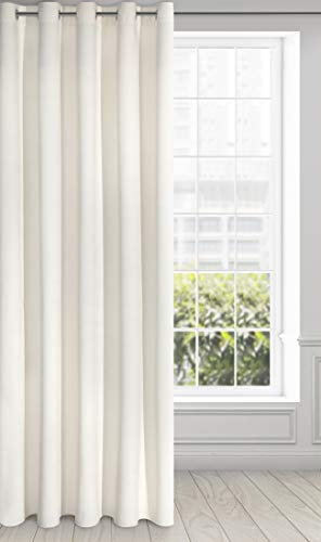Eurofirany RIA Blickdicht Samtvorhang mit Ösen -1 STK. Einfarbig Thermogardine, Verdunklungsgardine, Wohnzimmer, Schlafzimmer, Lounge, 290 g/m2, 140x250 cm, Creme