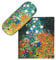 VON LILIENFELD Brillenetui Gustav Klimt Bauerngarten Kunst Motiv Etui Brille Mikrofaser Brillenputztuch Brillenbox Stabiles Hardcase Set mit Stoff bezogen