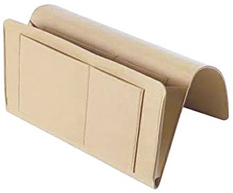 Alitaver Nachttisch-Organizer, zum Aufhängen, für Handy, Tablet, Fernbedienungen, Zeitschriften, Brillen, 19,8 x 31,8 cm, Beige, 1 Stück