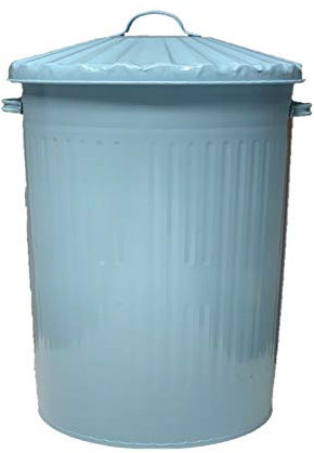 KetoPlastics 90L DUCK EGG METAL DUSTBIN WASTE BIN RECYCLING IDEAL FOR HOME AND KITCHEN CAN BE USED OUTDOORS Red