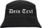 sostex Individueller Anglerhut - altdeutsch - schwarz - Bucket Hat - Fischerhut mit Wunschtext Bedruckt Druckfarbe: Weiss L