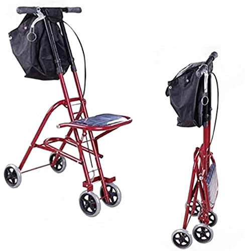 Winter Rollator für Senioren Gehhilfe, 4 Räder mit Sitz, höhenverstellbar für ältere Menschen und Patienten, die nach Einer Operation genesen sind Einkaufen Gehstock