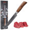 Wakoli EDIB Pro Damast Fleischmesser – 17 cm Klinge aus 67 Lagen Damaststahl mit VG10-Kern, ergonomischer Pakkaholzgriff, Tranchiermesser für Fleisch und Braten, Geschenkbox