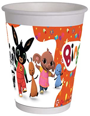 Ciao- Bicchieri Carta compostabili Bing (200ml), 8 Pezzi, Multicolore, 8 Unità (Confezione da 1), 24046