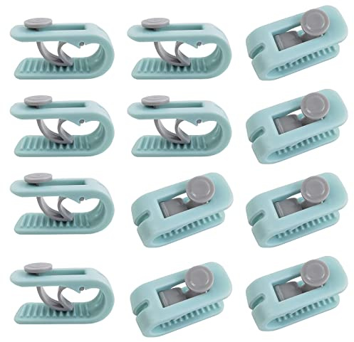 WANGCL 12Pcs Bettbezug Clips Sicherheit Keine Pins Bettbezug Clips Anti-Move Bett Quilt Blatt Clip Fit Für Strandtuch Quilts Vorhänge Socken -Grün Mit Aufbewahrungsbox