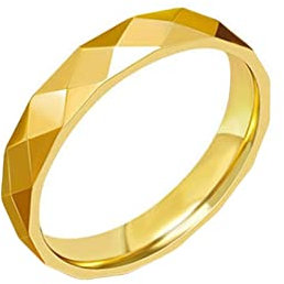 Homxi Gothic Ringe Herren,Ring Gold Einfache Raute Edelstahl Schmuck Herren Gold Ring Herren Größe 54 (17.2)