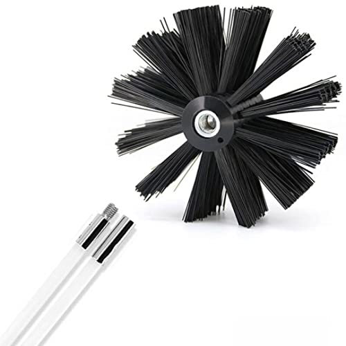 ZYNCUE Schornstein-Reinigungsbürsten-Set, Reinigungs-Set enthält 2 flexible Stangen, 1 Bürstenkopf, Kaminfeger-Set für Kamin/Trockner-Entlüftung/Abwasserrohr/Rauchhaube