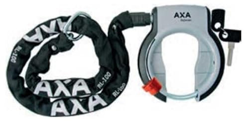 Axa Unisex – Erwachsene Defender Rahmenschloss-Set, schwarz, Einheitsgröße