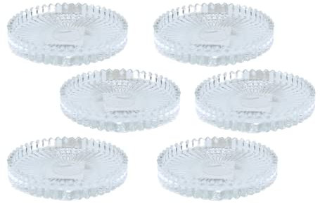 Dekohelden24 Set di 6 piatti per candela, rotondi, trasparenti/trasparenti, dimensioni: 1,5 x 10 cm