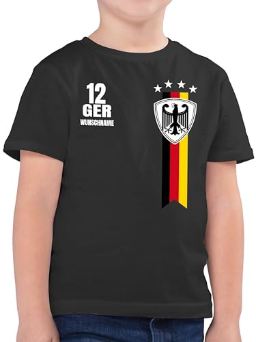 Kinder T-Shirt Jungen - 2024 Fussball EM Fanartikel - Germany WM Fan Deutschland - 140 (9/11 Jahre) - Anthrazit - fußball t Shirt. Trikot Tshirt personalisiertes Deutschen Shirt kindertrikot Name