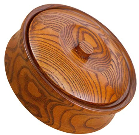 Flatware Salad Bowl Cereal Bowl Dessert Plate Tableware with Cover Wooden Light Brown Cutlery Set Soup Bowls Pizza Pasta Bowl Sundae Cup Rice Bowl Noodle Bowl Snack Plate 1pc