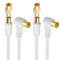 Cable Matters Pack de dos cable TV antena coaxial 5m (cable antena macho macho) con ángulo recto de 2 metros en color blanco - 5 metros