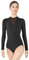 s.lemon Ballett Body Damen,Erwachsene Langarm Masche Ballett Trikot D008 Schwarz 165