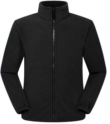 CHEMAGLIETTE! Felpa Pile Zip Intera Uomo - Maglia Tuta Felpata Poliestere Micropile, Felpe da Lavoro Maglie Senza Cappuccio Tinta Unita, Giacca Fleece Jacket