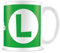 Super Mario Luigi - Tazza con iniziale, verde/bianco, taglia unica