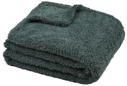 STOF - Kuscheldecke – Größe 130 x 160 cm – 100% Polyester – Farbe Jade – Modell Montreal – Decke – weich warm flauschig, einfarbig