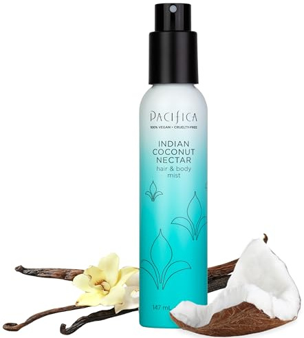 Pacifica Indian Coconut Nectar Hair Mist Perfume & Full Body Spray for Women - Body Mist Fragrance w/Tiare, Sugar, Vanilla, Almond & Amber Clean Beauty Alcohol-Free, Vegan & Cruelty-Free, 5 Oz