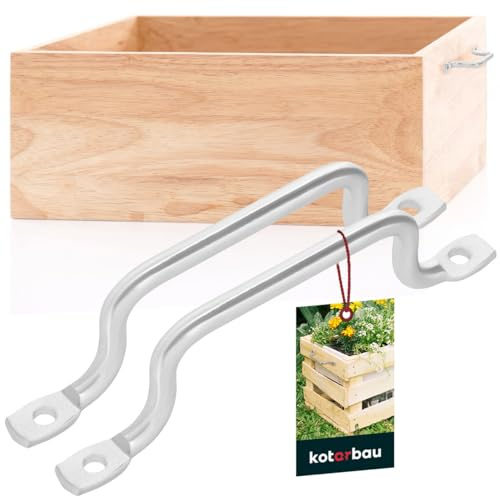 KOTARBAU® 2er Set Türgriff 160 mm verzinkt Stahldraht Weiß Griffe Kistengriff Möbel Tragegriff Torgriffe Schiebetürgriffe Schubladengriff Scheunentor Griff Metallgriffe zum Anschrauben Torgriff Metall