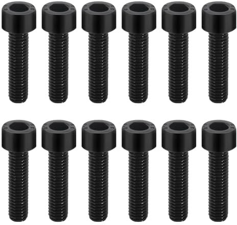 12 Stück Fahrrad Vorbau Schrauben M5 x 20 mm Fahrrad Schrauben Set Fahrrad Kegelschrauben Fahrradschaftschrauben Fahrrad Stamm Bolzen Kegelkopf Schraube für Mountainbike Rennrad Tourenrad (Schwarz)