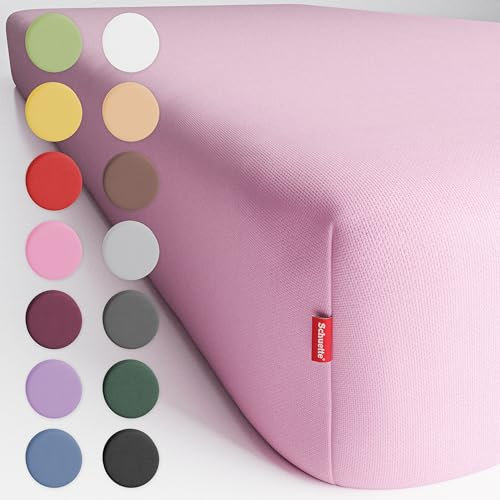 Schuette® Topper Spannbettlaken • 80x160 cm • Wow! Kollektion: Let me Pink! (Rosa) • 100% Superfluff Baumwolle, Blickdicht, Faltenfrei • mit Rundumgummi • Matratzenhöhe bis 10 cm