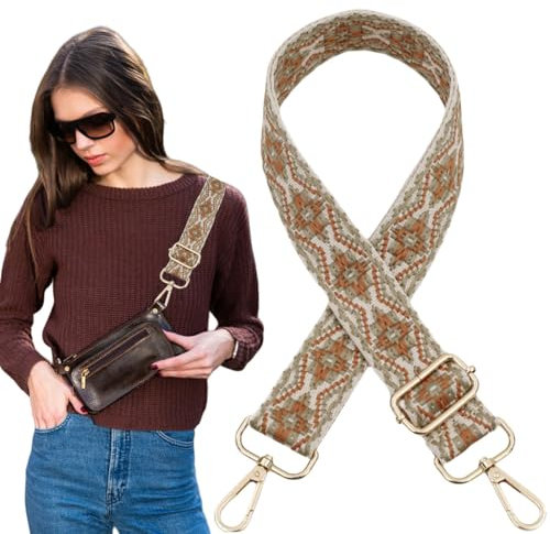 Taschengurte Handtaschen Gurt Schultergurt für Taschen Breit 3.8cm Boho Verstellbar 80-130cm Tragegurt Schulterriemen mit Karabiner 0521