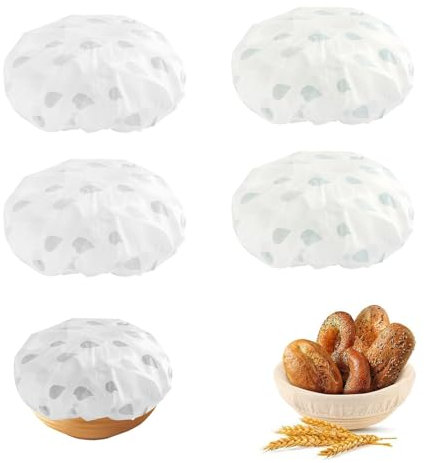 4Pcs Bowl Covers, Bread Proofing Cover with 3-4 Inch Elastic, Reusable Bowl Covers for Bread Proofing, Ideal for Sourdough, Jars and Rising Dough - Shower Caps for Sourdough Bread for Bakers