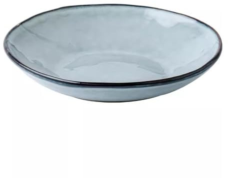 FLTRGO Piatto da portata rotondo da dessert, piatti piani in ceramica irregolari, insalatiere profonde for mangiare, piatto fondo grande in gres, for piccole cene, pranzo, antipasto, dessert