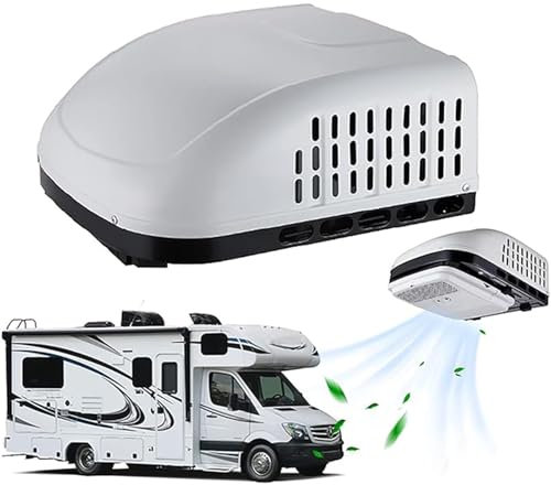 Blanca,220V,Generic Aire Acondicionado Para Techo De Caravana Bajo Ruido Aire Acondicionado Para Camión Eléctrico Universal De 115V/220V Para Caravana Camión Excavadoras Viviendas