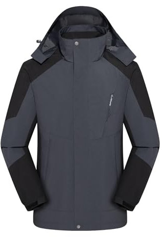 Jywmsc Veste Imperméable D'extérieur pour Hommes, Veste de Pluie de Randonnée, Veste à Coque avec Capuche pour La Pêche, Voyage, Coupe-vent en Plein Air