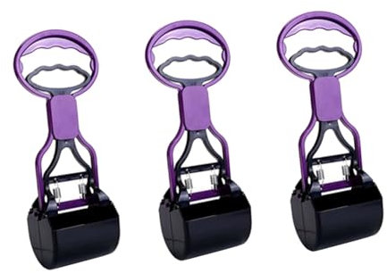 BESPORTBLE 3 Pièces Ramasseur De Crottes d'animaux Animal De Compagnie Pelle à Chien Outil De Ramassage De Caca Pelle pour Animaux De Compagnie Ramassage des Selles d'animaux Violet,Mauve