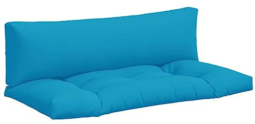 vidaXL Palettenkissen 2-TLG., Palettenpolster für Europaletten, Palettensofa Kissen Indoor Outdoor, Palettenauflage Sitzkissen Rückenkissen, Hellblau Stoff