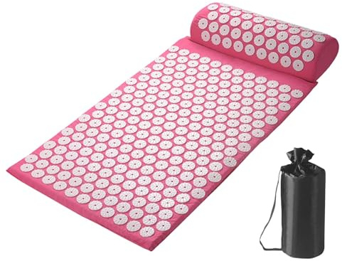 Spike Mat – Meditationsmatten-Massageset mit Kissen | Gepolsterte Spike-Akupunktur-Massagematte | Druck-Rückenmatte, Massagematten-Set, Mediationszubehör für Zuhause oder auf Reisen, Nacken- und Rücke