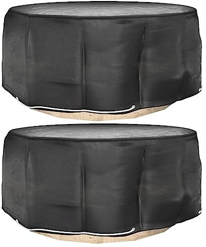Sufrk Gartenmöbel-Abdeckungen 2 STK. 10 Ösen Ø260x90 cm Rund Hussen Bierzeltgarnitur