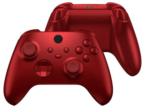 eXtremeRate Full Gehäuse & Tasten für Xbox Series X&S Controller, DIY-Ersatz Case Faceplate/Back Shell/Knöpfe/Thumbsticks Zubehör Set für Xbox Core Controller Model 1914-Scarlet Rot