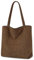 benpen Cord Tasche Damen,Handtasche Groß Shopper Tasche Umhängetasche Tote Bag mit Reißverschluss