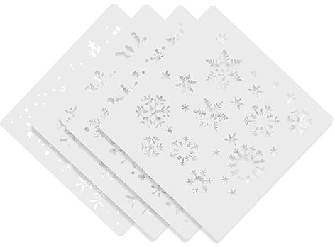 Lurrose 4 Stück Malvorlage Schablonen Zum Malen Schneeflocken-handwerk Schneeflocken-schaumstoffaufkleber Urlaubsschablonen Schneeflocken-schablone Schneeflocken Zum Basteln Plastik Weiß