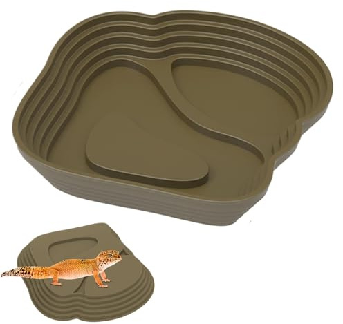 Grand bol pour reptiles Bol d'eau sans toboggan tortue Bol durable pour reptiles Bol d'alimentation serpent Bol en roche naturel Bol lourd Tortue profonde Bol d'eau DEK