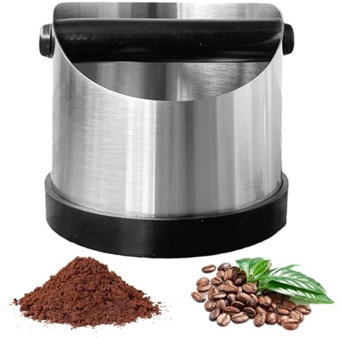 Abklopfbehälter für Siebträger, Edelstahl kaffeesatz abschlagbehälter, Knock Box,Kaffee Sammeln & Recyceln Zubehör für Küche Café Restaurant Büro