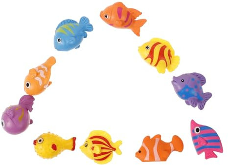 BESTonZON Kleiner Kunststofffisch Dekoration Für Aquarium Und Feengarten 10 Stück Bunte Miniatur Meerestierfiguren Aus Robustem Kunststoff Realistische Cartoon Designs Für Aquariumdeko Und Puppenhaus