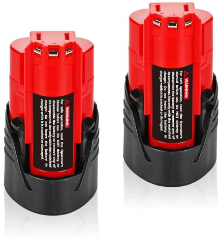 2 Pack 12V 3.5Ah Li-Ion Battery, Compatible with Milwaukee Battery 48-11-2401 48-11-2412 48-11-2440 48-11-2425 48-11-2450, Replacement for Milwaukee 12V Tools and 12V Charger