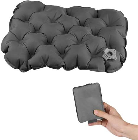 Inflatable Seat Cushion, Portable Inflatable Cushion for Long Sitting | Travel Seat Pad, Blow Up Pillow for Airplane, Stadium, Camping, Car & Office Use, Lightweight Air Cushion