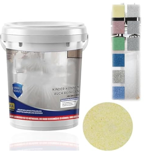 HIDRUO Epoxy Colored Sand Floor Paint, Epoxy Colored Sand Floor Paint 5 Gallon, High Gloss Marble Effect Garage Coating, Non-Slip, Waterproof, Indoor/Outdoor, Concrete, Tiles, Marble (Beige)