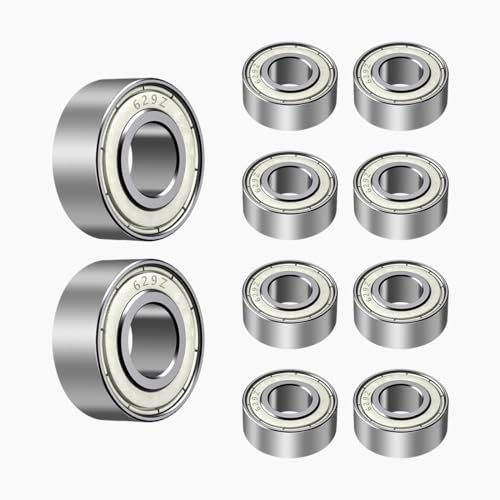 ANGEEK 629-ZZ abgeschirmte Rillenkugellager, 10 Stück, 9x26x8 mm | Wälzlagerstahl, vorgeschmiert, zwei Metalldeckscheiben