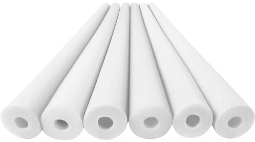 Play22 Pool Noodles Foam 6 Pack - Soft White Foam Noodle Tube, Bulk Swim Noodles, Multi-Purpose, Floating Training Device, Exercise Aid, Craft Projects
