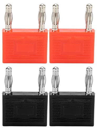 FTVOGUE Le Double Haut-parleur de Prise de Banane de Connecteur de Banane de Double Rangée Câble Le Cuivre Noir Rouge