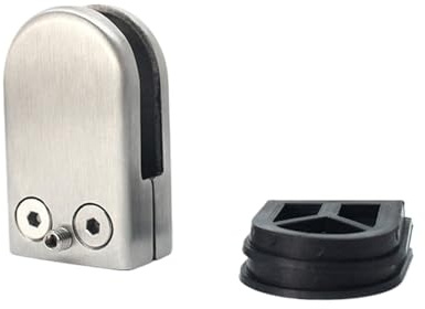 4pcs Stainless Steel Glass Clamp Adjustable Bracket Railing Clip Fixed Sandwich Board for Balustrade Staircase Handrail(15-20MM)